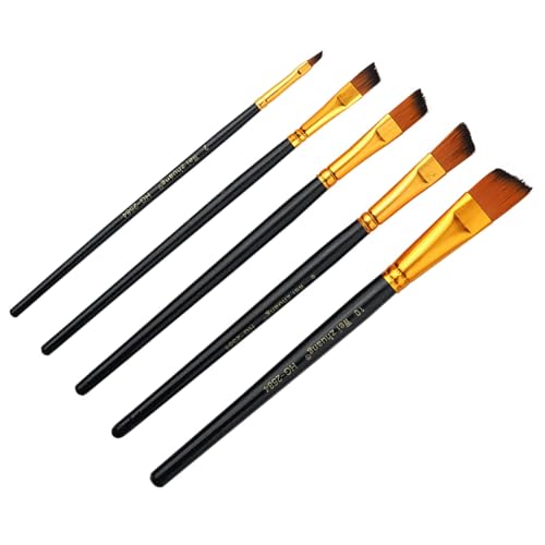 5-teiliges Pinsel-Set, professionelle Künstlerpinsel für Aquarell, Ölgemälde, Leinwand, Nagelkunst, Handwerk, 5 Stück Flachkopf-Pinsel, Aquarell-Malpinsel, Künstlerpinsel von Sxett