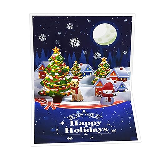 Exquisite Grußkarte für den Winter, Urlaub, Neujahr, Festival, Weihnachten, Cartoon, dreidimensionale Postkarte, Geschenk, Partyzubehör, handgefertigte Karte, warme Grüße, lebendige visuelle Wirkung, von Sxett