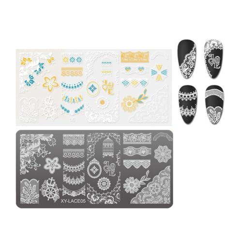 French Nails Stamping Plates Nails Stamp Templates Flowers Nails Plates Manicure Print Stencils Nails Art Stamp Tool von Sxett