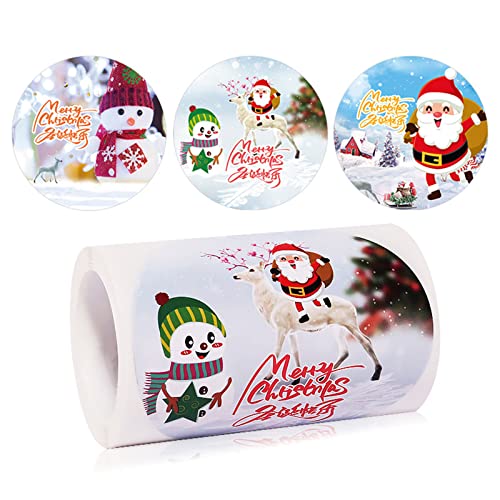 Frohe Weihnachten Aufkleber, Geschenke, Karten, Happy Round selbstklebende Siegel, Etikett, Scrapbooking, Bastelbox von Sxett