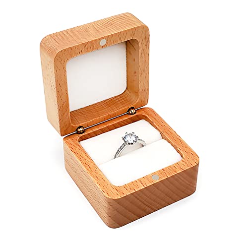 Kleine natürliche Walnuss Holz Box Schmuck Box für Verlobung, Hochzeit, leicht zu tragen, wie beschrieben von Sxett