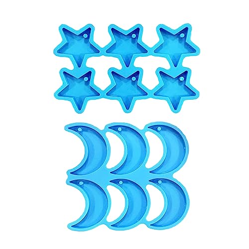 Mond-Ohrring-Silikonform, geeignet für Epoxidharz, Bastelrucksäcke, Anhänger, Ornamente, Schmuckherstellung von Sxett