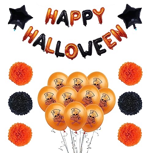 Multifunktionaler schwarz-oranger Luftballon "The Of Halloween, Neujahr, Hochzeit, Urlaub, Dekoration, Geschenk, Thanksgiving-Dekorationen von Sxett