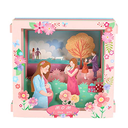 Papier-geschnitzte Box für Mutter, 3D-Karte mit Enveope-Ornament für Muttertag, Nachricht, Grußkarte, Mutter, Frau von Sxett