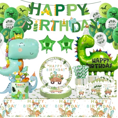 Dinosaurier Partygeschirr Set, Dino Geburtstag Deko, Dino Geburtstag Party Geschirr, Dinosaurier Ballons Servietten etc Geburtstagsdeko Supplies für Party Kindergeburtstag Deko 16 Gäste Dinosaurier Partygeschirr Set, Dino Geburtstag Deko, Dino Geburtstag Party Geschirr, Dinosaurier Ballons Servietten etc Geburtstagsdeko Supplies für Party Kindergeburtstag Deko 16 Gäste von Sxzgea