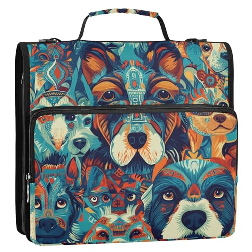 Dokumentenmappe im Boho-Stil, 3 Ringe, 3,8 cm, Büroordner mit Griff, mehrere Fächer, Aufbewahrungstasche für Mittelschule, Cartera Portátil Dokumentenmappe im Boho-Stil, 3 Ringe, 3,8 cm, Büroordner mit Griff, mehrere Fächer, Aufbewahrungstasche für Mittelschule, Cartera Portátil von SyXIOP