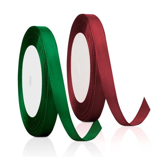 11 Satinband, Geschenkband, Band für Gastgeschenke, rotes Band, bunte Bänder, rotes Band, Abschlussband, Geschenkband, Hochzeitsband, dekoratives Schleifenband für Zeremonien von SycloPak