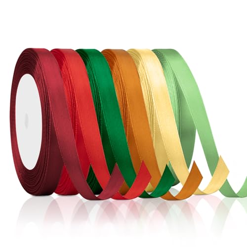 13 Satinband, Geschenkband, Band für Gastgeschenke, rotes Band, bunte Bänder, rotes Band, Abschlussband, Geschenkband, Hochzeitsband, dekoratives Schleifenband für Zeremonien von SycloPak