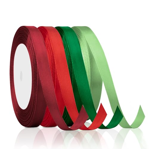 14 Satinband, Geschenkband, Band für Gastgeschenke, rotes Band, bunte Bänder, rotes Band, Abschlussband, Geschenkband, Hochzeitsband, dekoratives Schleifenband für Zeremonien von SycloPak