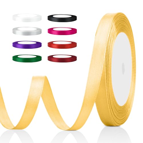 Geschenkband,Satinband,Goldband,Schleifenband Gold,Geschenkband Gold,Goldenes Band,Satinband Gold,Haare Schleifenband,Geschenkband Weihnachten,Dekoband Rot,Satinband Breit,Goldenes Band Stoff von SycloPak