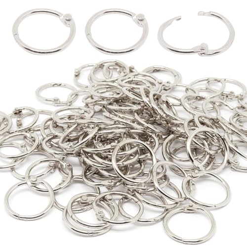 Sydien Binderinge 1,9 cm, Loseblatt-Binderinge, 100 Stück, vernickelter Stahl, Binderinge, Ringe für Papier, Metallringe für Karteikarten, Buchringe, Karteikartenringe Silber für Schule Büro von Sydien