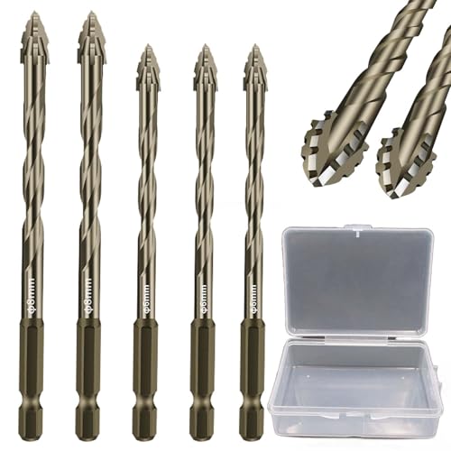 New Four-Flute Sawtooth Eccentric Drill Bit, Cozy Hoome Drill Bits, Efficient Drill and Tap Set, Titanium-Coated Design Drill Bit, High-Strength Eccentric Twist Drill Bit (6+6+6+8+8mm) von Syeefula