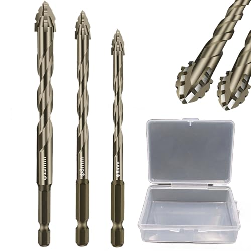 New Four-Flute Sawtooth Eccentric Drill Bit, Cozy Hoome Drill Bits, Efficient Drill and Tap Set, Titanium-Coated Design Drill Bit, High-Strength Eccentric Twist Drill Bit (6+8+10mm) von Syeefula