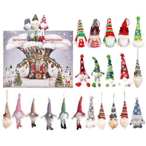 Weihnachtszwerg Adventskalender 2024, 24 Tage Weihnachtswichtel, Weihnachts Gnome Kalender, Christmas Gnome Adventskalender, Weihnachts-Zwergfiguren Zum Sammeln Als Dekoration Für Das Haus von Syengery