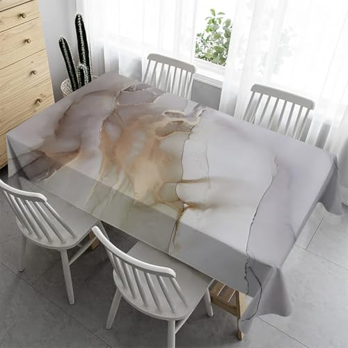 Abwischbare Tischdecke 140x200 cm - Marmor Abstrakt Outdoor Tischdecke Bierzeltgarnitur Wasserabweisend Tischtuch Bügelfreie Garten Tischdecken für Draußen Party - Modern(B93) von Syhi Qlty