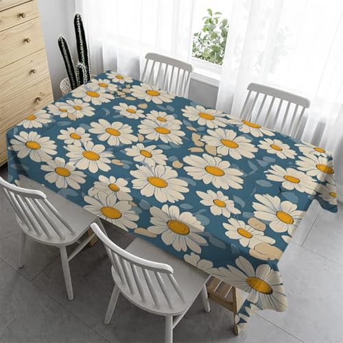 Gänseblümchen Tischdecke Rechteckig Biertisch Tischdecke 140x180 cm - Blume Outdoor Tischdecke Abwaschbar Gartentischdecke Wasserabweisend Tischdecken für Küche WohnzimmertischA&49 von Syhi Qlty