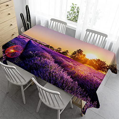 Syhi Qlty Abwischbare Tischdecke 120x160 cm - Tischdecke Outdoor Rechteckig Tischdecke Bierzeltgarnitur Abwaschbar Wetterfest Tischdecken für Garten Geburtstag - Lavendel Violett von Syhi Qlty