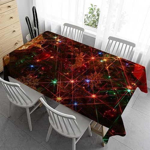 Syhi Qlty Bierzeltgarnitur Klein Tischdecke Abwaschbar 100x140 cm - Glitzer Weihnachten Tischdecke Outdoor Tischdecken Fleckschutz Gartentischdecke Wasserabweisend Stoff Table Cloth von Syhi Qlty