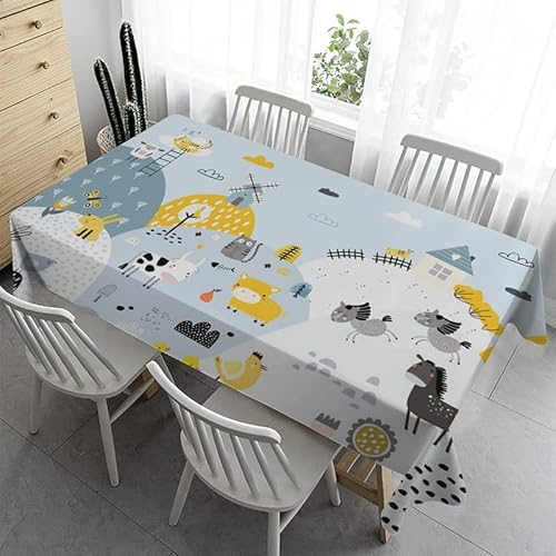 Syhi Qlty Bierzeltgarnitur Klein Tischdecke Abwaschbar 100x140 cm - Süße Tiere Tischdecke Outdoor Tischdecken Fleckschutz Gartentischdecke Wasserabweisend Stoff Table Cloth von Syhi Qlty