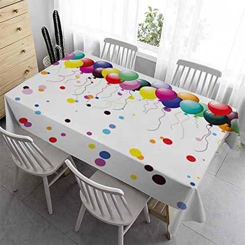 Syhi Qlty Bierzeltgarnitur Klein Tischdecke Abwaschbar 100x140 cm - Tischdecke Outdoor Tischdecken Fleckschutz Gartentischdecke Wasserabweisend Stoff Table Cloth - Bunte Ballon-Punkte von Syhi Qlty