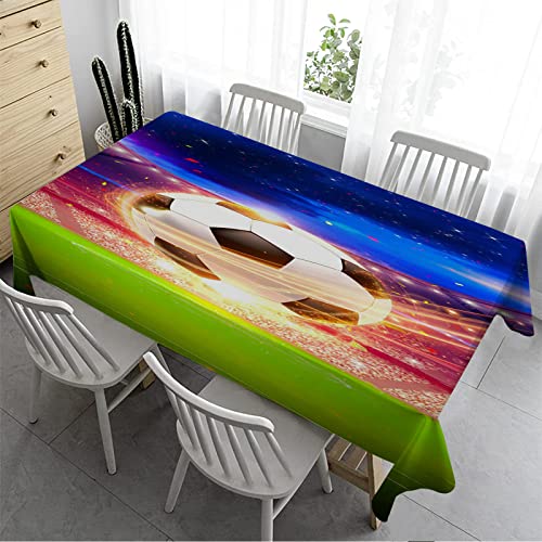 Syhi Qlty Bierzeltgarnitur Klein Tischdecke Abwaschbar 100x140 cm - Tischdecke Outdoor Tischdecken Fleckschutz Gartentischdecke Wasserabweisend Stoff Table Cloth - Fußball 1 von Syhi Qlty