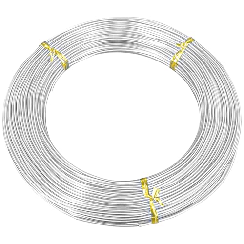 SyiXute 1 Rolle Basteldraht 1,5mm x 50m,Aluminium Schmuckdraht,Draht zum Basteln,Bindedraht Modellierdraht Draht Rostfrei für Basteln Und Schmuck Herstellung (Silber) von SyiXute