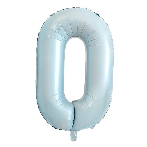 101.6 cm Big Number Balloon, Large Foil Helium Number Balloons, 0 Jumbo Giant Happy Birthday Party Decorations, Blue von Syibelters