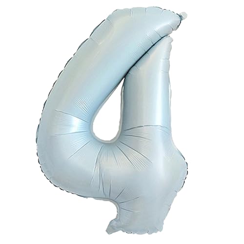 101.6 cm Big Number Balloon, Large Foil Helium Number Balloons, 4 Jumbo Giant Happy Birthday Party Decorations, Blue von Syibelters