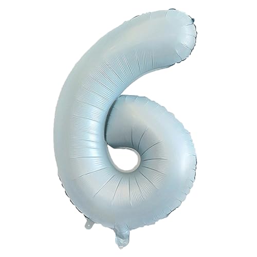 101.6 cm Big Number Balloon, Large Foil Helium Number Balloons, 6 Jumbo Giant Happy Birthday Party Decorations, Blue von Syibelters