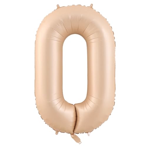 101.6 cm Große Zahlen Luftballons 0-9, Zahl 0 Ziffern 0 Heliumballons, Riesenfolie Mylar Big Number Ballon für Geburtstagsfeier Jubiläum, Khaki von Syibelters