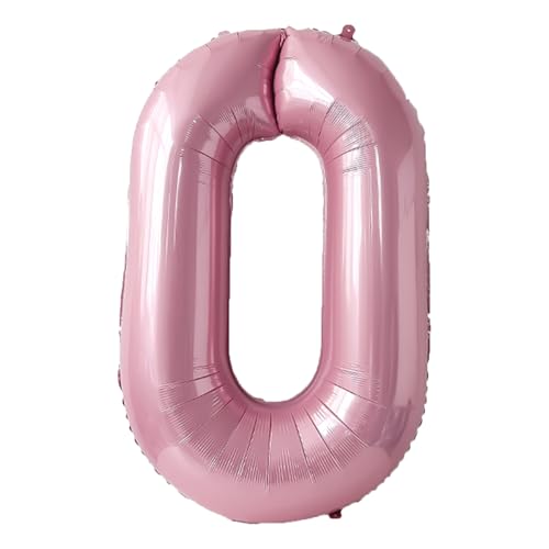 106,7 cm großer Ballon mit Zahl 0, Mylar-Folie, Heliumballons, Zahlen-Folienballon für Jubiläumsgeburtstagsparty-Dekorationen, Rosa von Syibelters