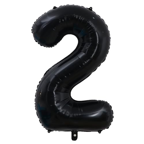 40 Zoll Schwarz Zahl 2 Luftballons Große Helium Mylar Folie Zahlenballons für Geburtstagsfeier Jubiläum Babyparty Fotoshooting von Syibelters