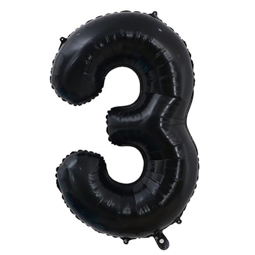 40 Zoll Schwarz Zahl 3 Luftballons Große Helium Mylar Folie Zahlenballons für Geburtstagsfeier Jubiläum Babyparty Fotoshooting von Syibelters