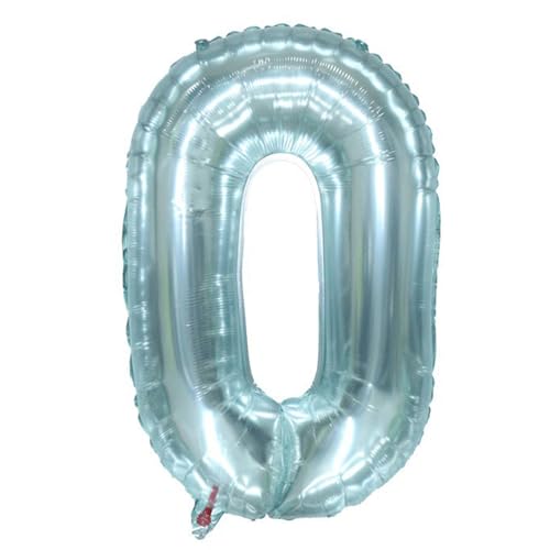 40 Zoll große Zahl 4D Folienballons, Extra Big Giant Jumbo Folie Helium Mylar Nummer 0 Ballon für Geburtstagsfeier Blau von Syibelters