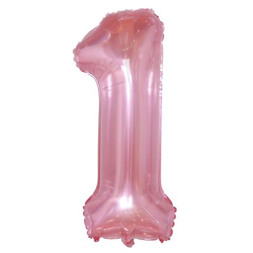 40 Zoll große Zahl 4D Folienballons, Extra Big Giant Jumbo Folie Helium Mylar Nummer 1 Ballon für Geburtstagsfeier, Rosa von Syibelters