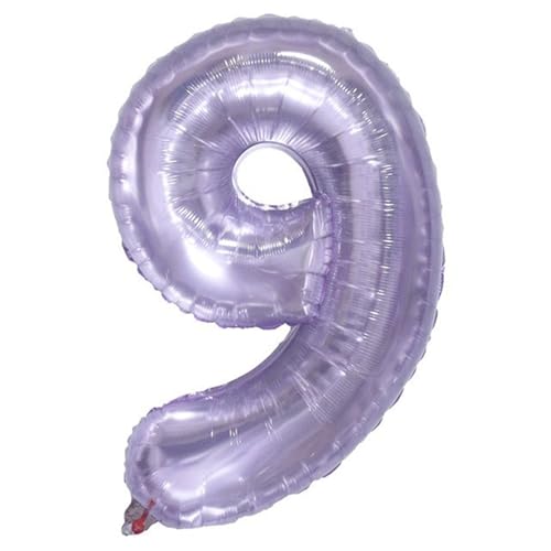 40 Zoll große Zahl 4D Folienballons, Extra Big Giant Jumbo Folie Helium Mylar Nummer 9 Ballon für Geburtstagsfeier Lila von Syibelters