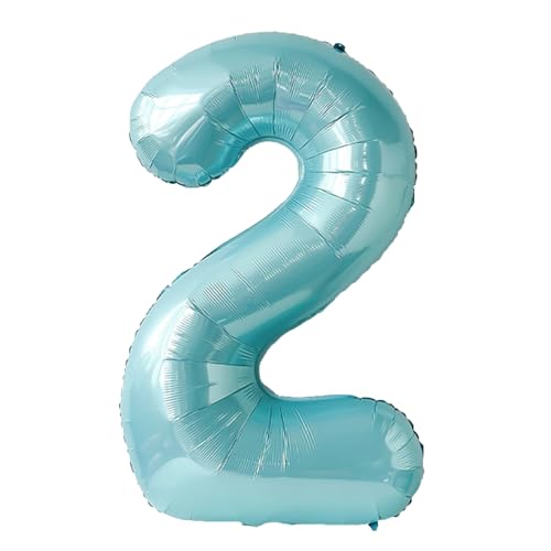 Blaue Zahl 2 Luftballons, 42 Zoll Big Giant Jumbo Folie Mylar Helium Ballon Geburtstag Folienballon für Jubiläum Babyparty Fotoshooting von Syibelters