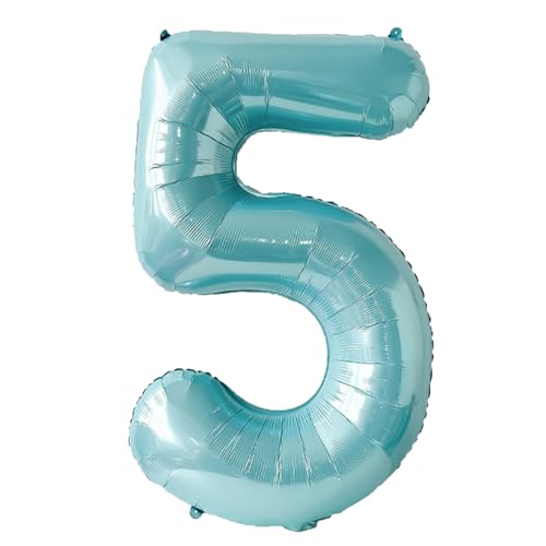 Blaue Zahl 5 Luftballons, 42 Zoll Big Giant Jumbo Folie Mylar Helium Ballon Geburtstag Folienballon für Jubiläum Babyparty Fotoshooting von Syibelters