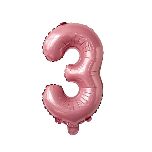 Rosa 40,6 cm große Zahl 3 Luftballons, extra große Folie, riesiger Jumbo-Helium-Mylar-Zahlenballon mit Strohhalm, für Geburtstagsparty, Dusche, Abschlussfeier von Syibelters