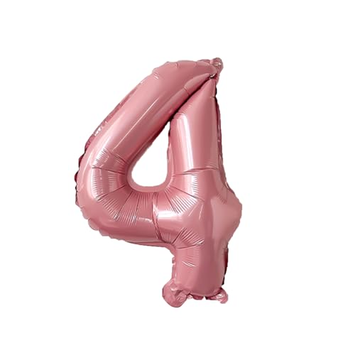 Rosa 40,6 cm große Zahl 4 Luftballons, extra große Folie, riesiger Jumbo-Helium-Mylar-Zahlenballon mit Strohhalm, für Geburtstagsparty, Dusche, Abschlussfeier von Syibelters