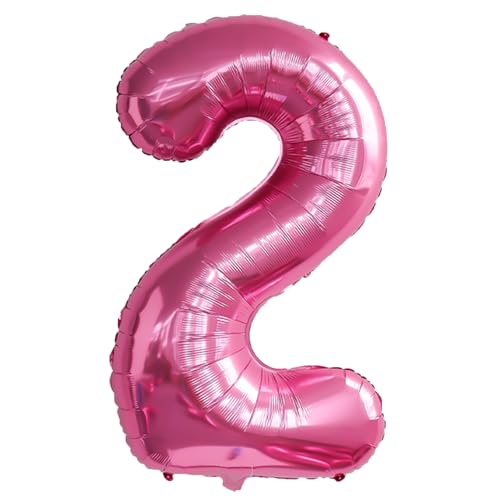 Zahlenballons, 101,6 cm, Rosa, Mylar-Folie, Zahl 2, Heliumballons, Folien-Mylar-Ballons für Geburtstagsparty-Zubehör von Syibelters