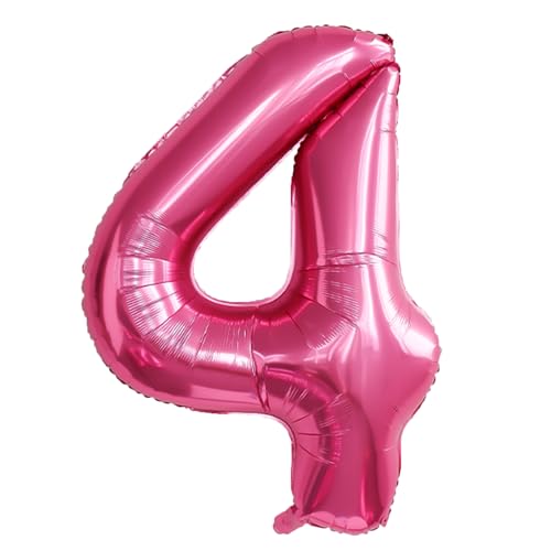 Zahlenballons, 101,6 cm, Rosa, Mylar-Folie, Zahl 4, Helium-Ballons, Folien-Mylar-Ballons für Geburtstagsparty-Zubehör von Syibelters