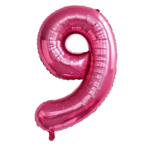 Zahlenballons, 101,6 cm, Rosa, Mylar-Folie, Zahl 9, Helium-Ballons, Folien-Mylar-Ballons für Geburtstagsparty-Zubehör von Syibelters