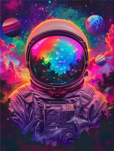 Diamond Painting Astronaut 5D DIY Diamond Painting 30x40cm,Planet Diamond Painting Erwachsene Bastelset,Full Drill Eckige Diamant Art Painting Stickerei Set,Zimmer Deko Wohnzimmer,Geschenk -Y959 von Syiboo