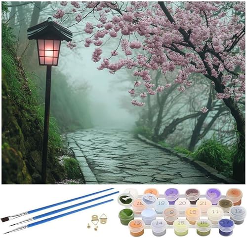 Malen Nach Zahlen Erwachsene Japan Paint by Numbers Landschaft Malen Nach Zahlen Kinder, 40x60cm Knitterfreie Leinwand Ölgemälde Set mit Pinsel und Acrylfarbe, Wanddeko, Geschenke für Frauen -366 von Syiboo