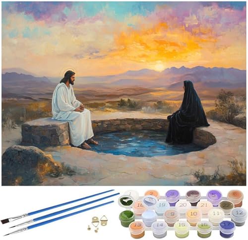 Malen Nach Zahlen Erwachsene Religion Paint by Numbers Landschaft Malen Nach Zahlen Kinder, 40x50cm Knitterfreie Leinwand Ölgemälde Set mit Pinsel und Acrylfarbe, Wanddeko, Geschenke für Frauen -203 von Syiboo