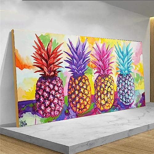 Syiboo Bunte Ananas Diamond Painting Groß 40x80cm（16x32in,5D Diamant Painting Bilder Erwachsene DIY Mosaikherstellung Zubehör Voll Set,Diamant Malerei Art Craft für Home Wand Décor Gemälde Geschenk von Syiboo