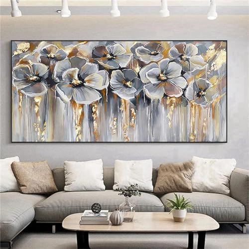 Syiboo Diamond Painting Groß Full Bilder,5D DIY Weiße Vintage-Blumen Kristall Kreuzstich Kunst Diamant Malerei nach Anzahl Kits Mosaik Gemälde für Home Wand Dekor 70x210cm-28x83 inch s-389 von Syiboo