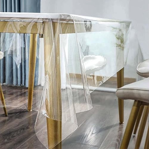 Tischdecke Folie durchsichtig, 137 * 213cm 0.18 mm Dicke Transparent Tischdecke Transparent Tischfolie Tischschutz-Folie PVC Tischfolie Tischdecke Plastik-Tischdecken Wasserabweisend Eckig von Sylanda