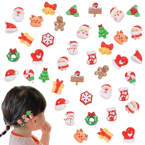 Cute Slime Charms, 100 Stück Verschiedene Weihnachten Harz Verschönerung Dekorations, Mini Weihnachtsbaum Schneemann Schneeflocke Flatback Ornamente DIY Scrapbook Zubehör Weihnachtsschmuck (A) von Symphonyw